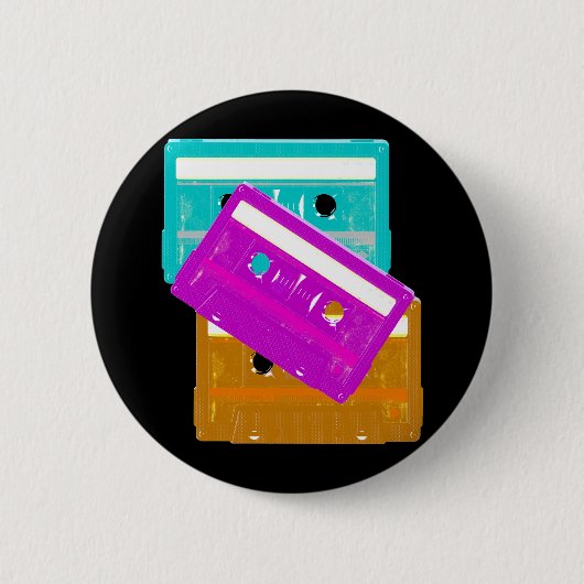 Corey Tiger 80er Cassette Tapes Button (Vorderseite)
