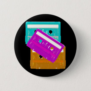Corey Tiger 80er Cassette Tapes Button