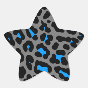 Corey Tiger 80er Leopard Flecken (Grau) Stern-Aufkleber