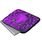 Corey Tiger 80er Leopard (Lila) Laptopschutzhülle (Vorne Knopf)
