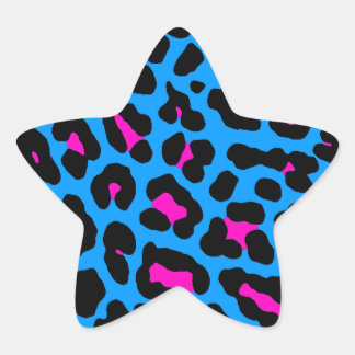 Corey Tiger 80er Leopard Spots (blau) Stern-Aufkleber