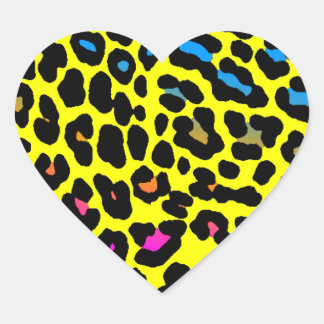 Corey Tiger 80er Leopard Spots (Gelb) Herz-Aufkleber
