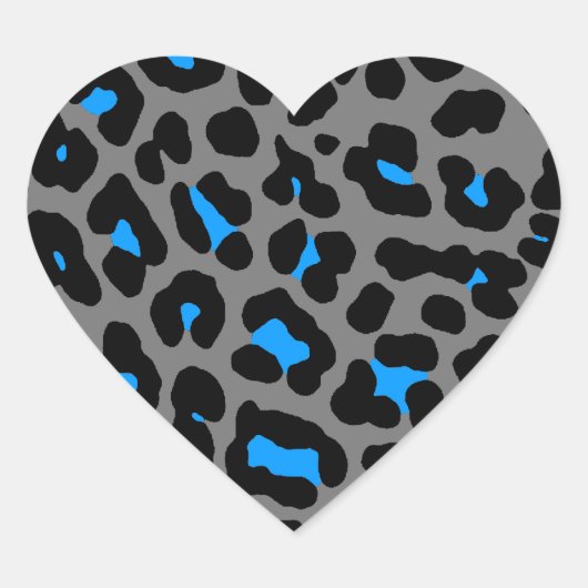 Corey Tiger 80er Leopard Spots (grau) Herz-Aufkleber (Vorderseite)