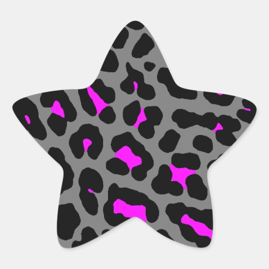 Corey Tiger 80er Leopard Spots (grau) Stern-Aufkleber (Vorderseite)