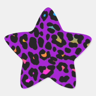 Corey Tiger 80er Leopard Spots (Lila) Stern-Aufkleber
