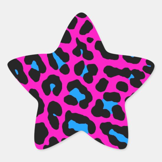 Corey Tiger 80er Leopard Spots (pink) Stern-Aufkleber (Vorderseite)