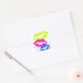 Corey Tiger 80er Lips & Stars Quadratischer Aufkleber (Umschlag)