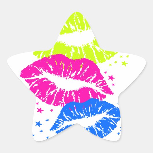 Corey Tiger 80er Lips & Stars Stern-Aufkleber (Vorderseite)