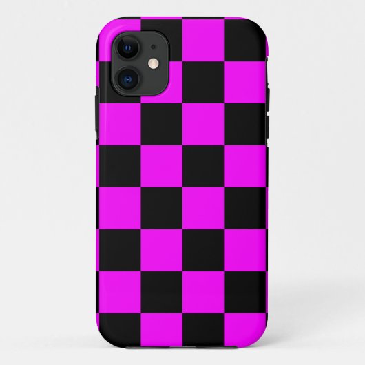 Corey Tiger 80er Neon Checkerboard (Fuschia Pink) Case-Mate iPhone Hülle (Rückseite)