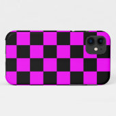 Corey Tiger 80er Neon Checkerboard (Fuschia Pink) Case-Mate iPhone Hülle (Rückseite (Horizontal))