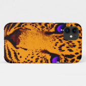 Corey Tiger 80er Neon Leopard Face (grün) Case-Mate iPhone Hülle (Rückseite (Horizontal))