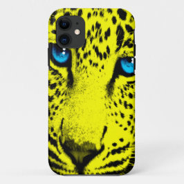 Corey Tiger 80er Neon Leopard Gesicht (Gelb) Case-Mate iPhone Hülle