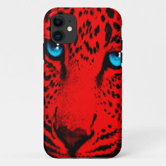 Corey Tiger 80er Neon Leopard Gesicht (rot) Case-Mate iPhone Hülle