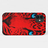 Corey Tiger 80er Neon Leopard Gesicht (rot) Case-Mate iPhone Hülle (Rückseite (Horizontal))