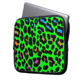 Corey Tiger 80er Neon Leopard Print Laptopschutzhülle (Vorderseite Links)
