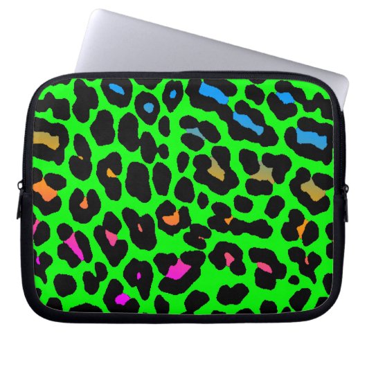 Corey Tiger 80er Neon Leopard Print Laptopschutzhülle (Vorderseite)