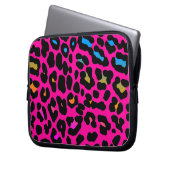 Corey Tiger 80er Neon Leopard Print Laptopschutzhülle (Vorderseite Links)