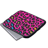 Corey Tiger 80er Neon Leopard Print Laptopschutzhülle (Vorne Knopf)