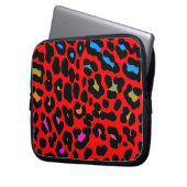 Corey Tiger 80er Neon Leopard Print Laptopschutzhülle (Vorderseite Links)