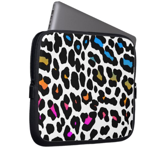 Corey Tiger 80er Neon Leopard Print Laptopschutzhülle (Vorne Rechts)