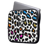 Corey Tiger 80er Neon Leopard Print Laptopschutzhülle (Vorderseite Links)