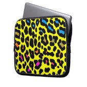 Corey Tiger 80er Neon Leopard Print Laptopschutzhülle (Vorderseite Links)