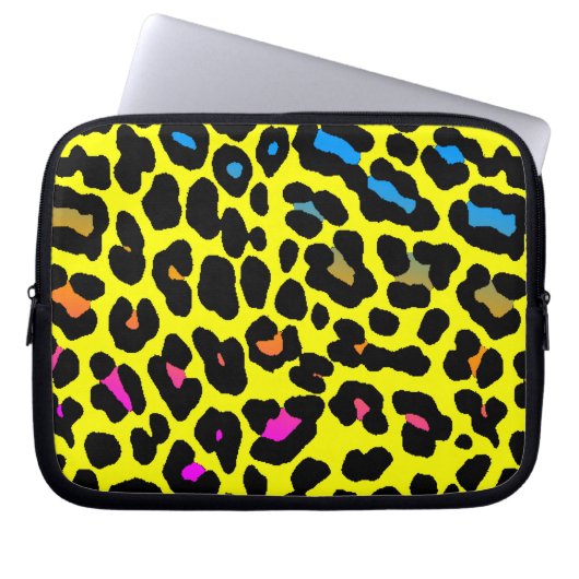 Corey Tiger 80er Neon Leopard Print Laptopschutzhülle (Vorderseite)