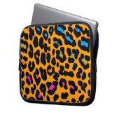 Corey Tiger 80er Neon Leopard Print Laptopschutzhülle (Vorderseite Links)