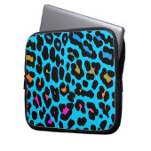 Corey Tiger 80er Neon Leopard Print Laptopschutzhülle (Vorderseite Links)