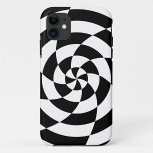 Corey Tiger 80er Neon Op-Art (Schwarz / Weiß) iPhone 11 Hülle