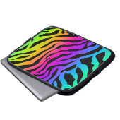 Corey Tiger 80er Neon Tiger Print Laptopschutzhülle (Vorne Knopf)