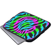 Corey Tiger 80er Neon Tiger Print Laptopschutzhülle (Vorne Knopf)