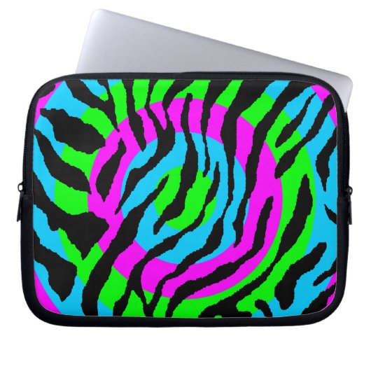 Corey Tiger 80er Neon Tiger Print Laptopschutzhülle (Vorderseite)