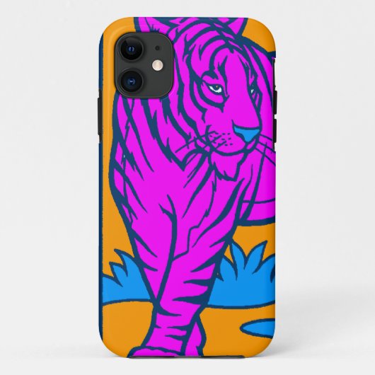 Corey Tiger 80er Neon Tiger (Rosa) Case-Mate iPhone Hülle (Rückseite)
