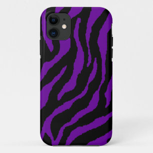 Corey Tiger 80er Neon-Tigerstreifen (Lila) iPhone 11 Hülle