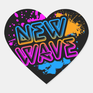 Corey Tiger 80er New Wave Neon Spritzer Herz-Aufkleber