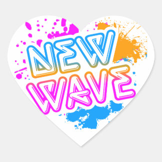 Corey Tiger 80er New Wave Neon Spritzer Herz-Aufkleber