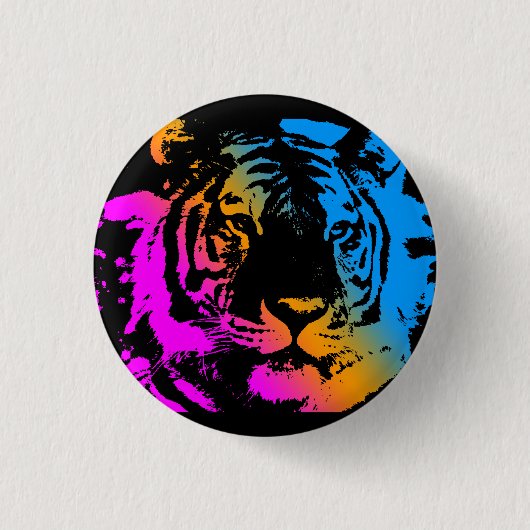 Corey Tiger 80er New Wave Tiger Face Button (Vorderseite)
