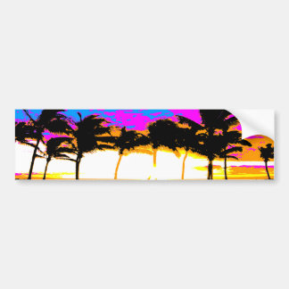 Corey Tiger 80er Palm Trees Sunset Autoaufkleber