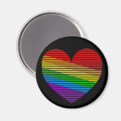 Corey Tiger 80er Rainbow Strip Heart Magnet (Vorderseite/Rückseite)
