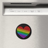 Corey Tiger 80er Rainbow Strip Heart Magnet (In Situ (Geschirrspüler))