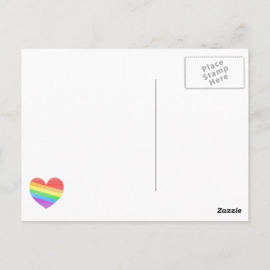 Corey Tiger 80er Rainbow Strip Heart Postkarte (Rückseite)