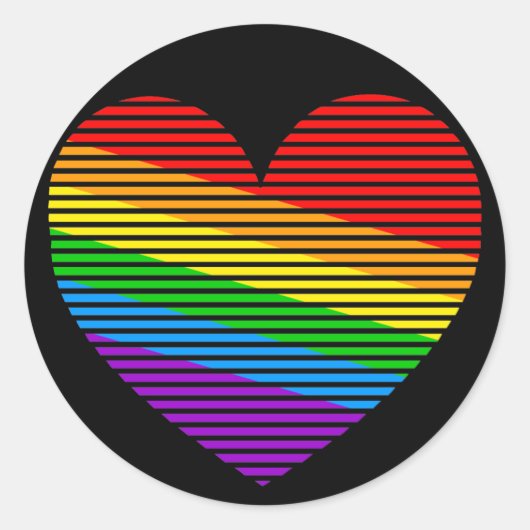 Corey Tiger 80er Rainbow Strip Heart Stickers (Vorderseite)