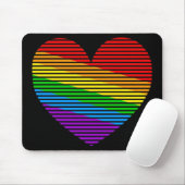 Corey Tiger 80er Rainbow Stripe Heart Mousepad (Mit Mouse)