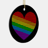 Corey Tiger 80er Rainbow Stripe Heart Ornament (Rechts)