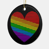 Corey Tiger 80er Rainbow Stripe Heart Ornament (Links)