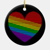 Corey Tiger 80er Rainbow Stripe Heart Ornament (Hinten)