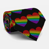 Corey Tiger 80er Rainbow Stripe Hearts Krawatte (Gerollt)