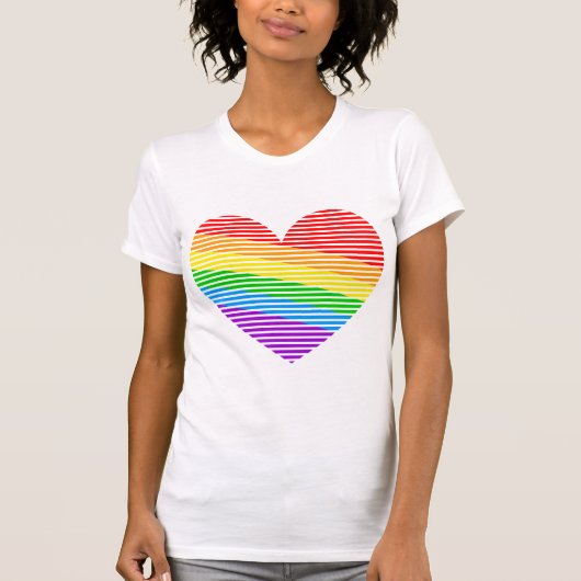 Corey Tiger 80er Rainbow Stripe Herz Shirt (Vorderseite)
