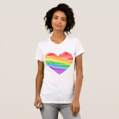 Corey Tiger 80er Rainbow Stripe Herz Shirt (Vorne ganz)